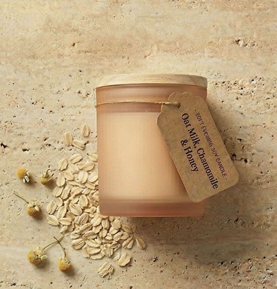Soft Evening Soy Candle-Oatmilk, Honey and Chamomile