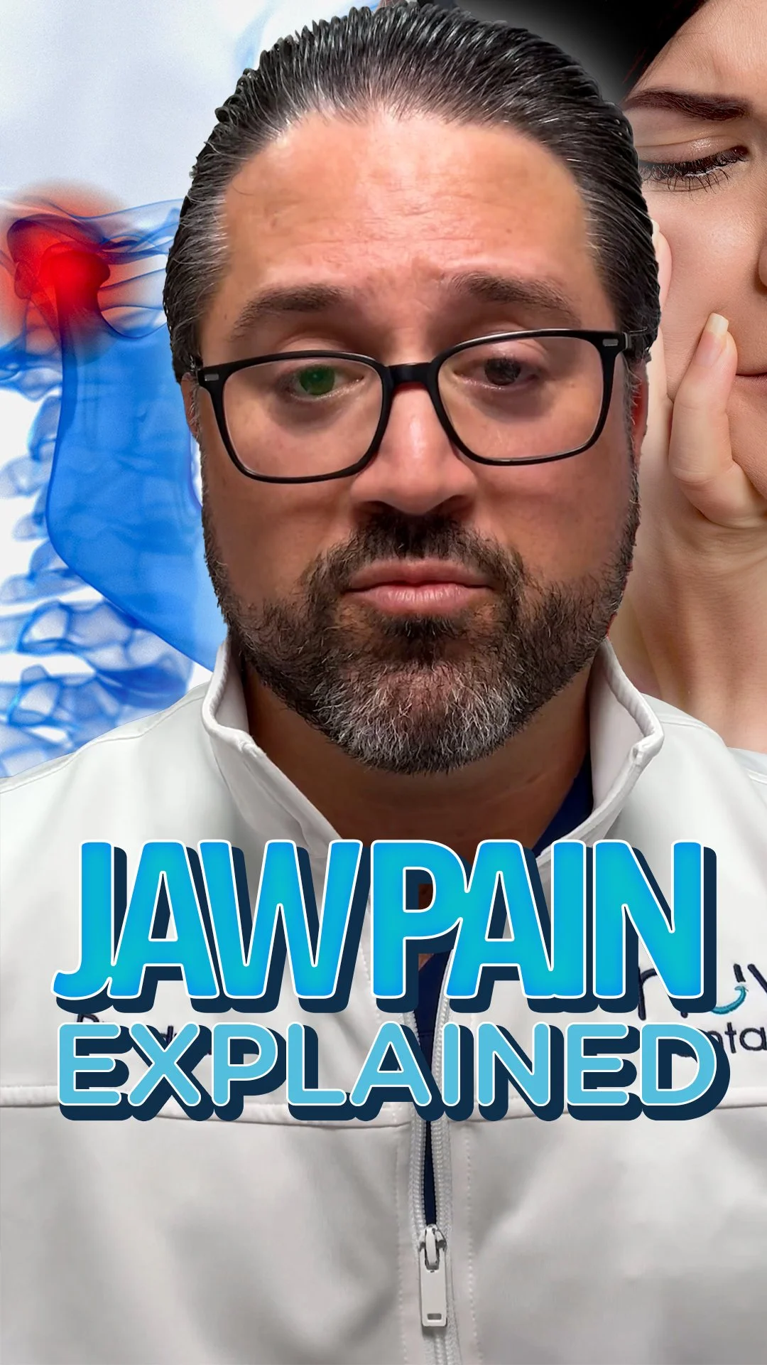 Patient chewing on one side of the mouth due to tooth pain or TMJ issues, evaluated at Nuvo Dental Arts