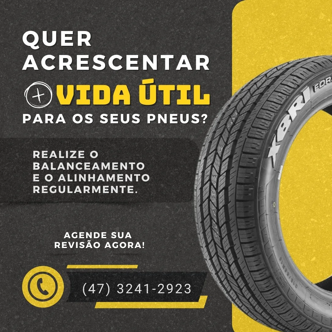 🚗💡 Quer que seus pneus durem muito mais?
Tem um segredo simples que pouca gente leva a s&eacute;rio: balanceamento e alinhamento em dia!

🔧 Balanceamento evita que o carro fique tremendo e distribui o peso igualzinho nas rodas. Resultado?
👉 Menos