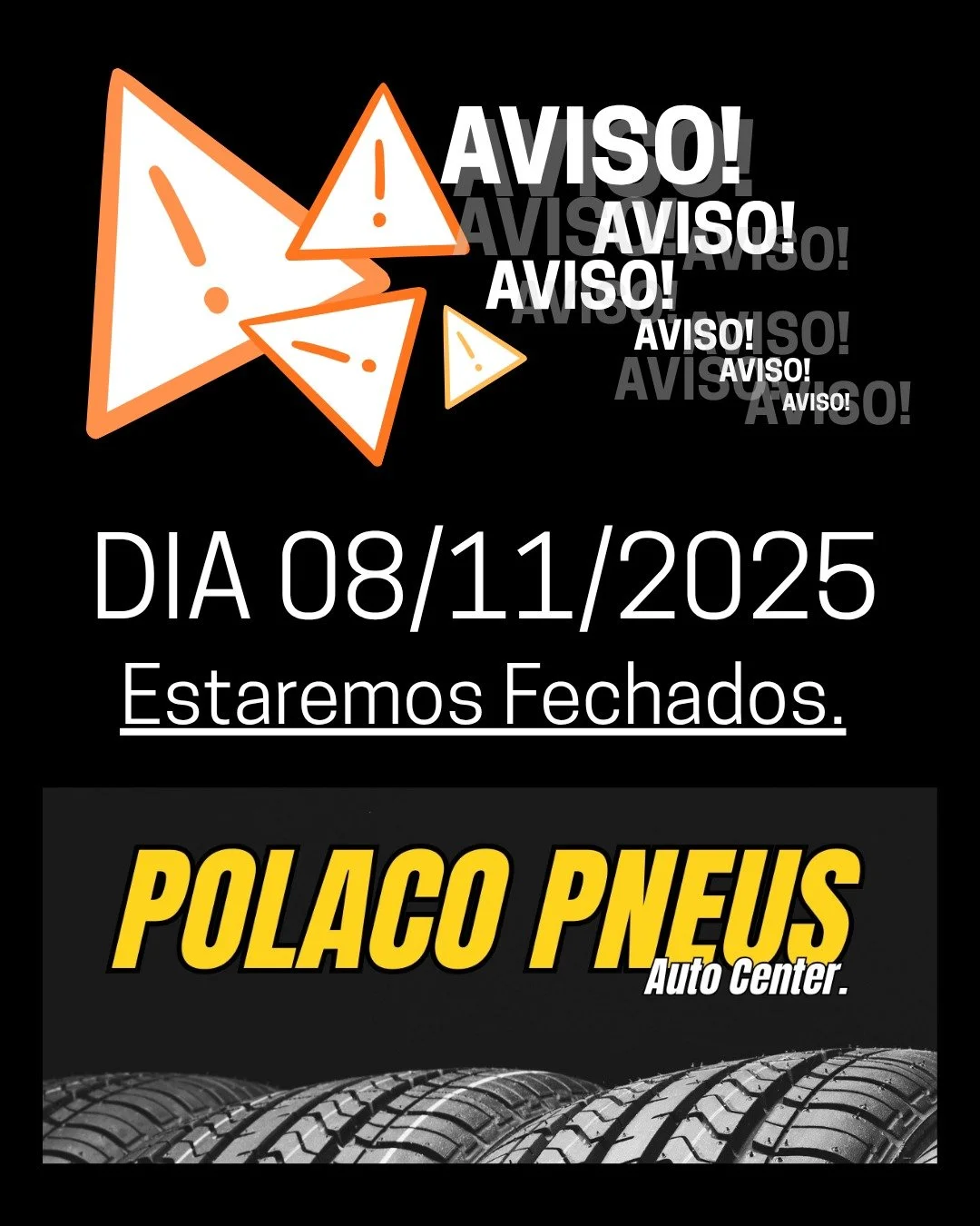 S&aacute;bado dia 08/11/2025, estaremos fechados. 

Gratos pela compreens&atilde;o!