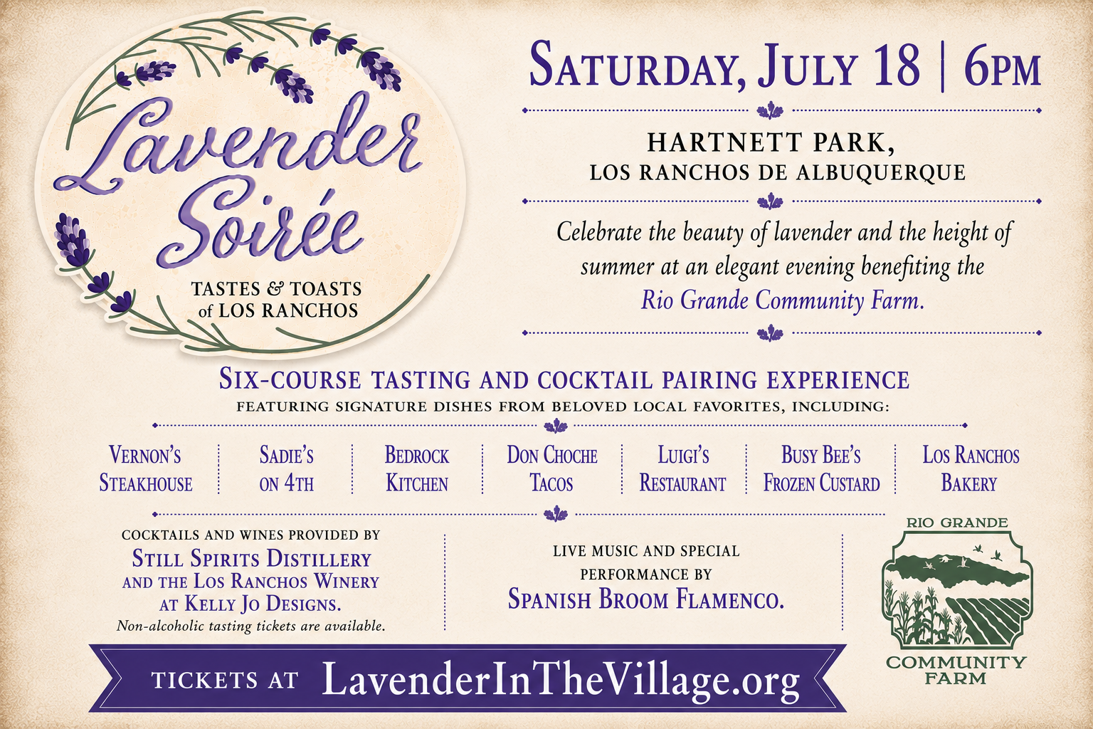 THE LAVENDER SOIREE TASTES & TOASTS OF LOS RANCHOS