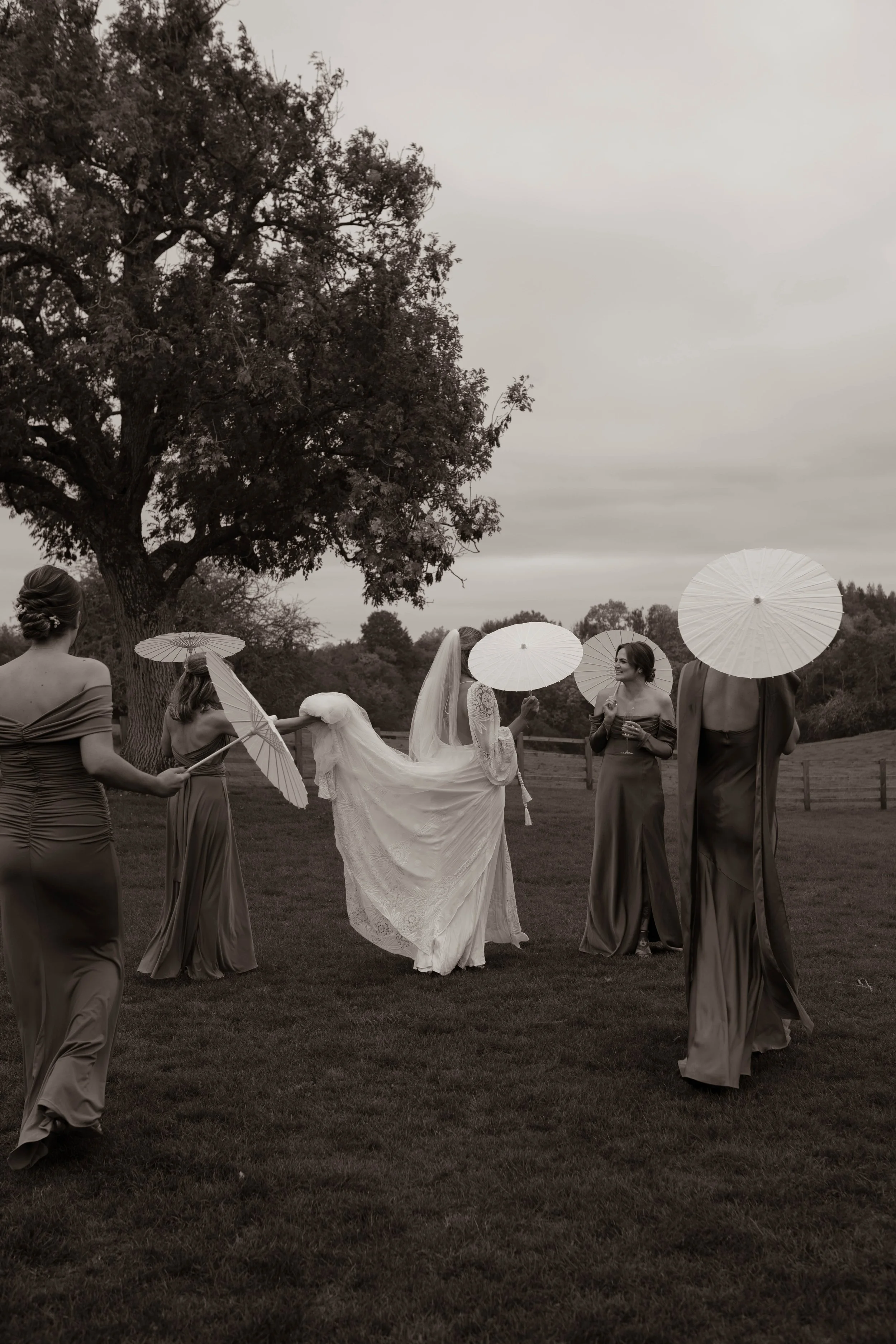 Old Gore Yardspace Bridesmaids black and white photo.