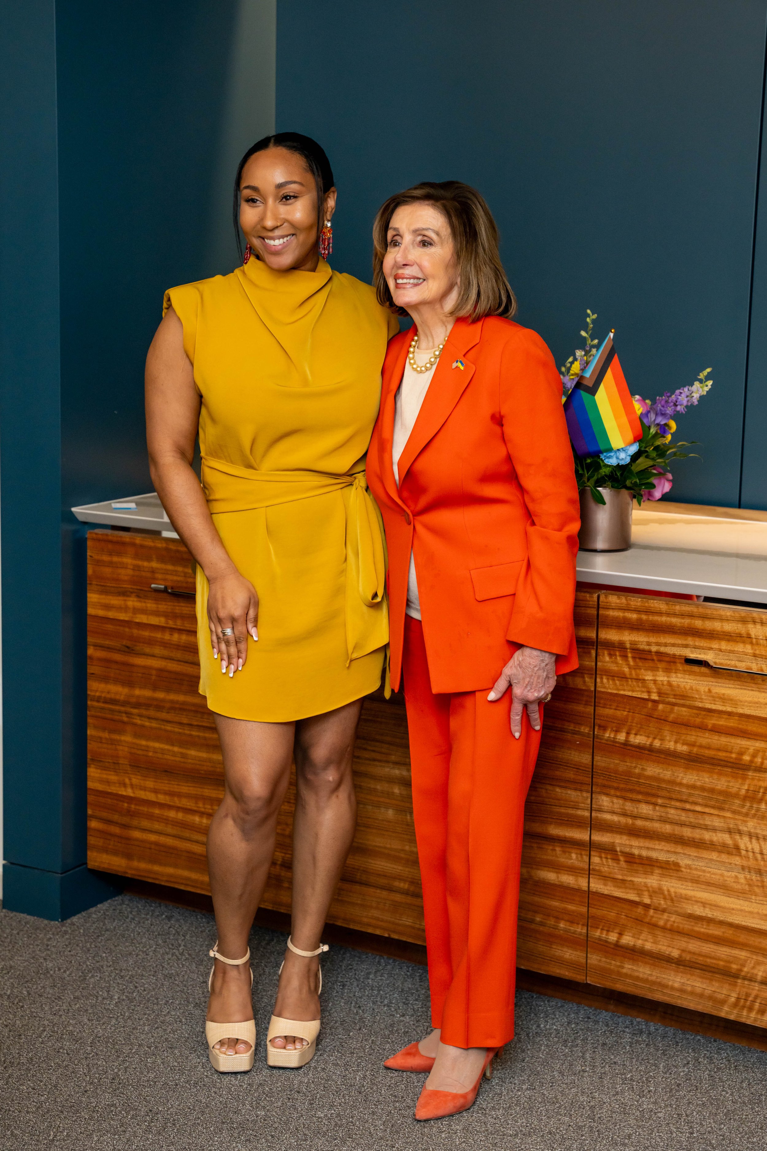 Angel Oleathia and Nancy Pelosi