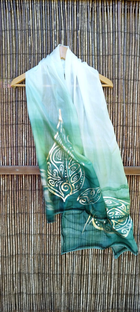 HAND PAINTED SILK SCARF