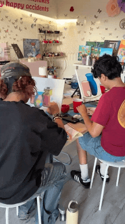Students Painting at Oops Art Happens