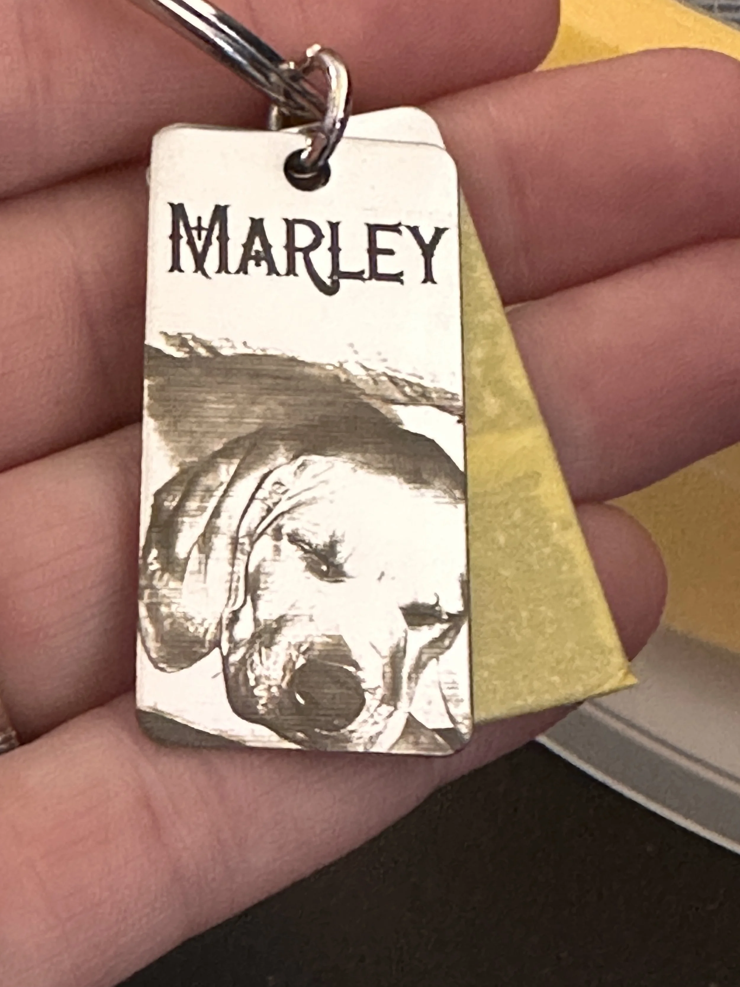 Custom photo reproduction on mini stainless steel keychain