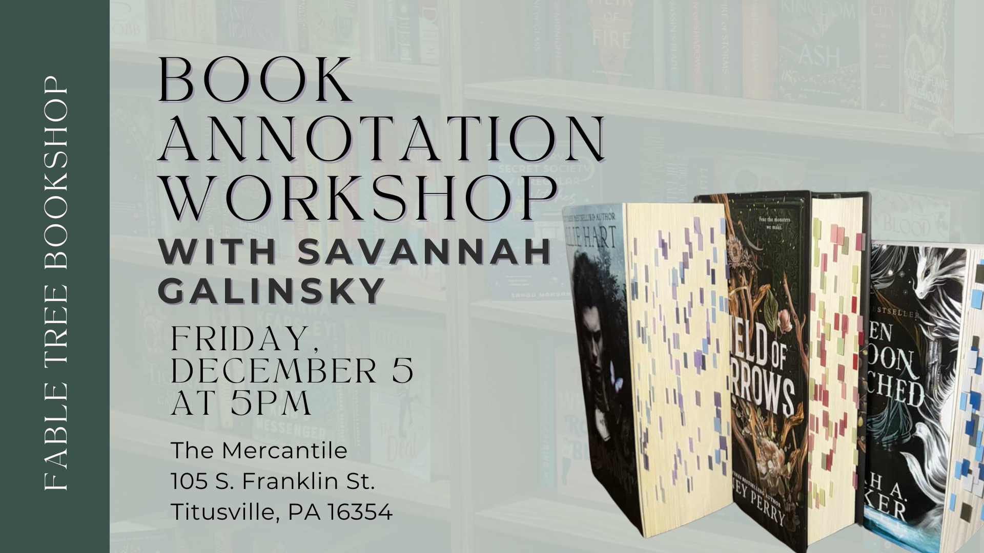 Book Annotation Workshop with Savannah Galinsky
