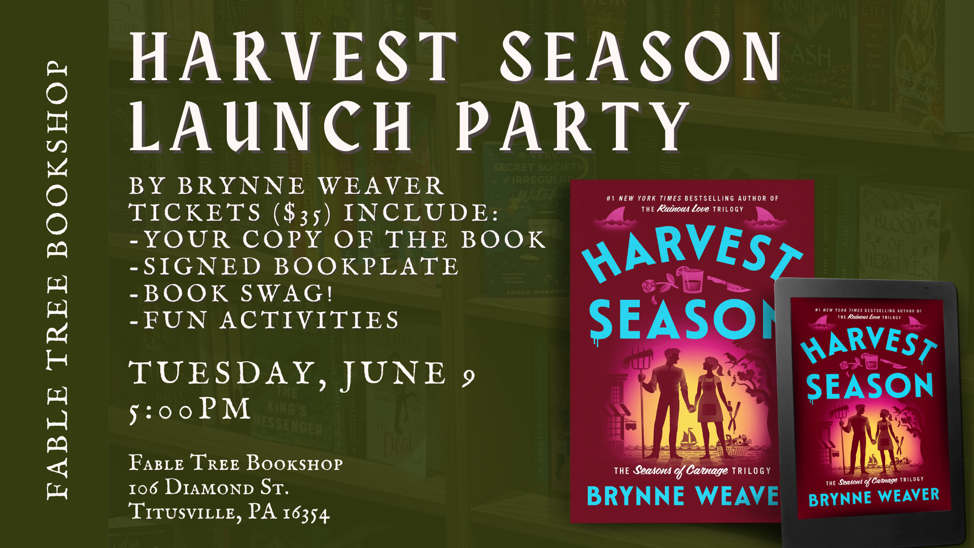 Harvest Season by Brynne Weaver Authorless Launch Party