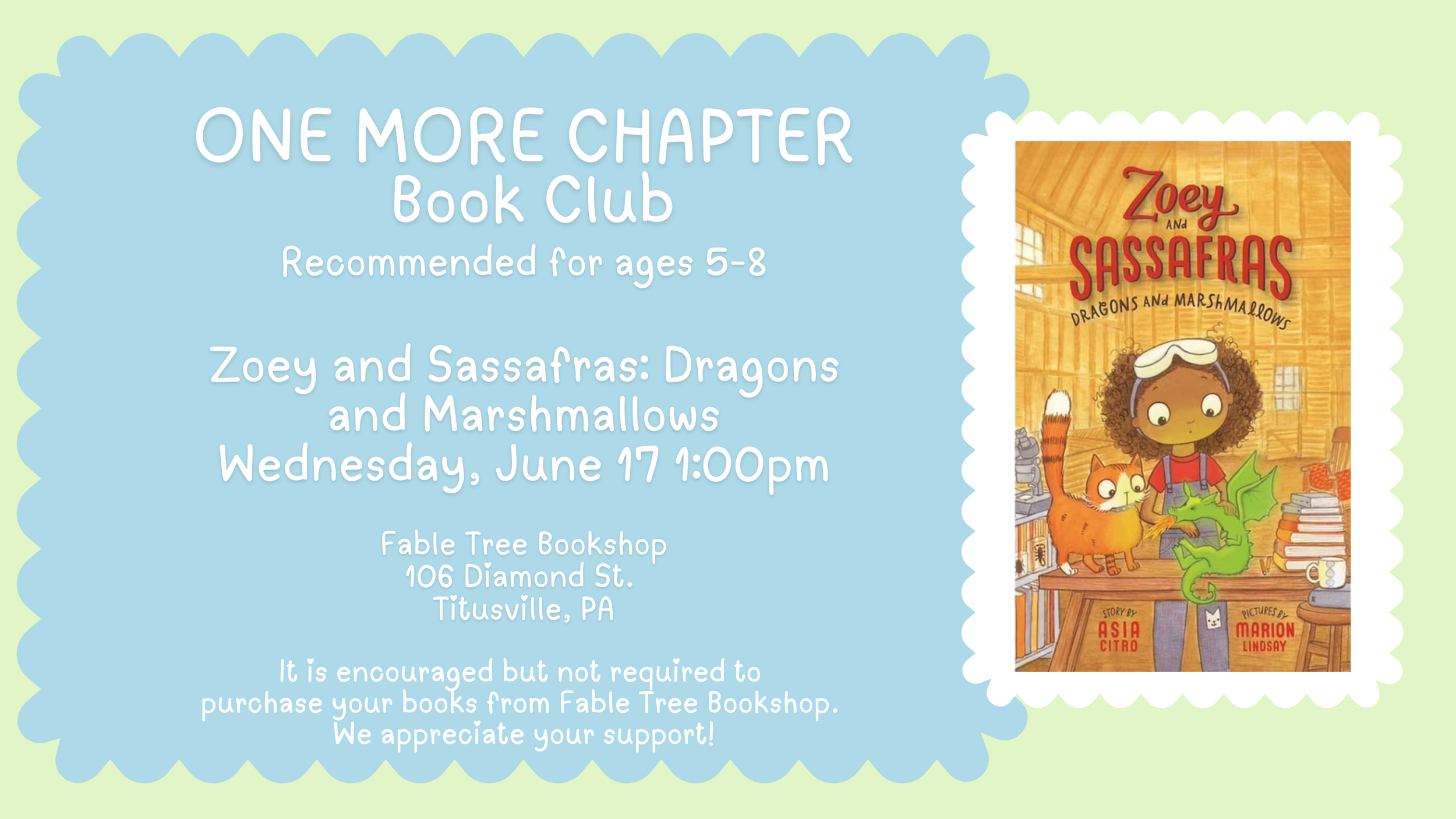 One More Chapter Book Club: Zoey and Sassafras: Dragons and Marshmallows