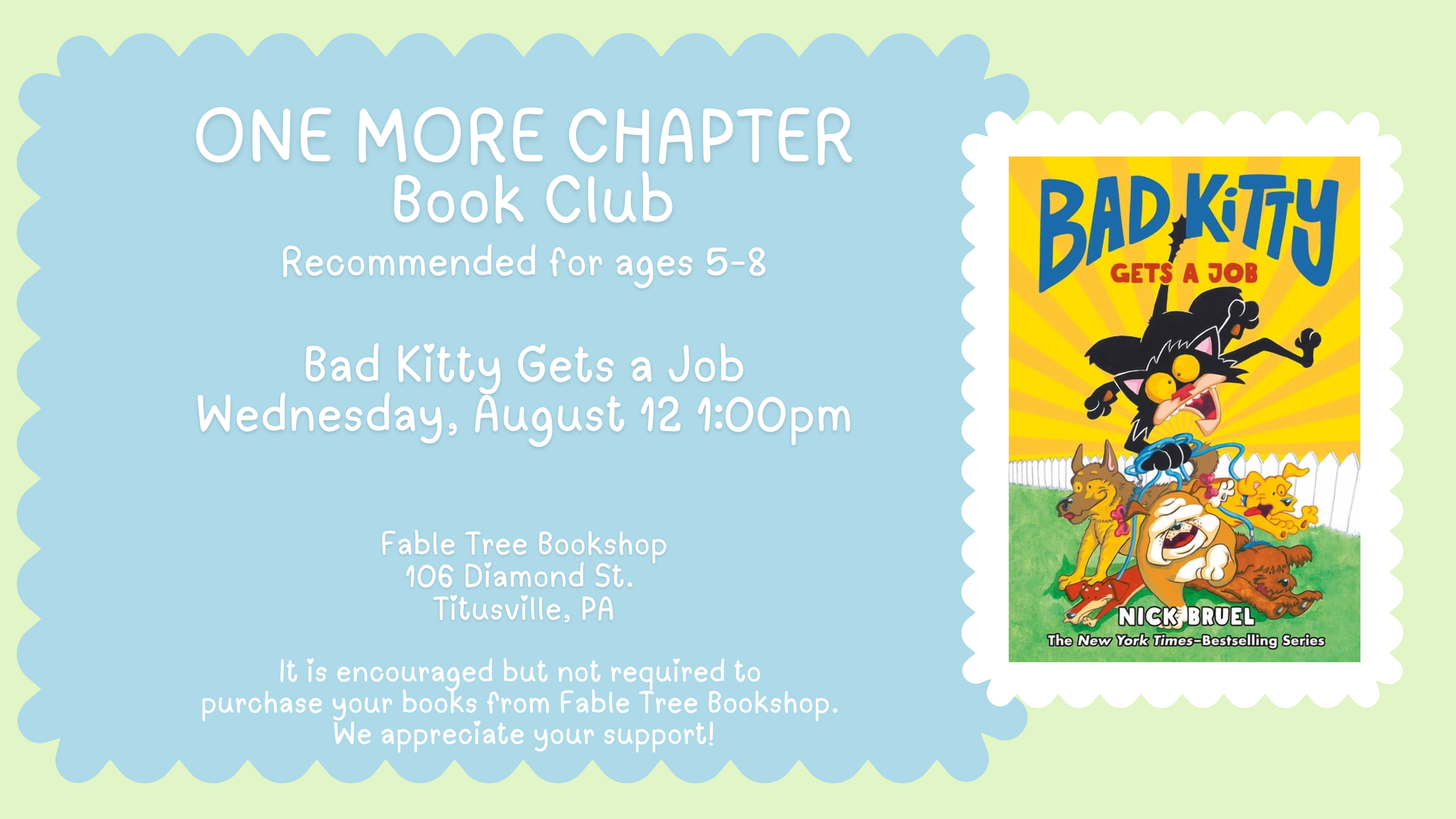One More Chapter Book Club: Bad Kitty Gets a Job
