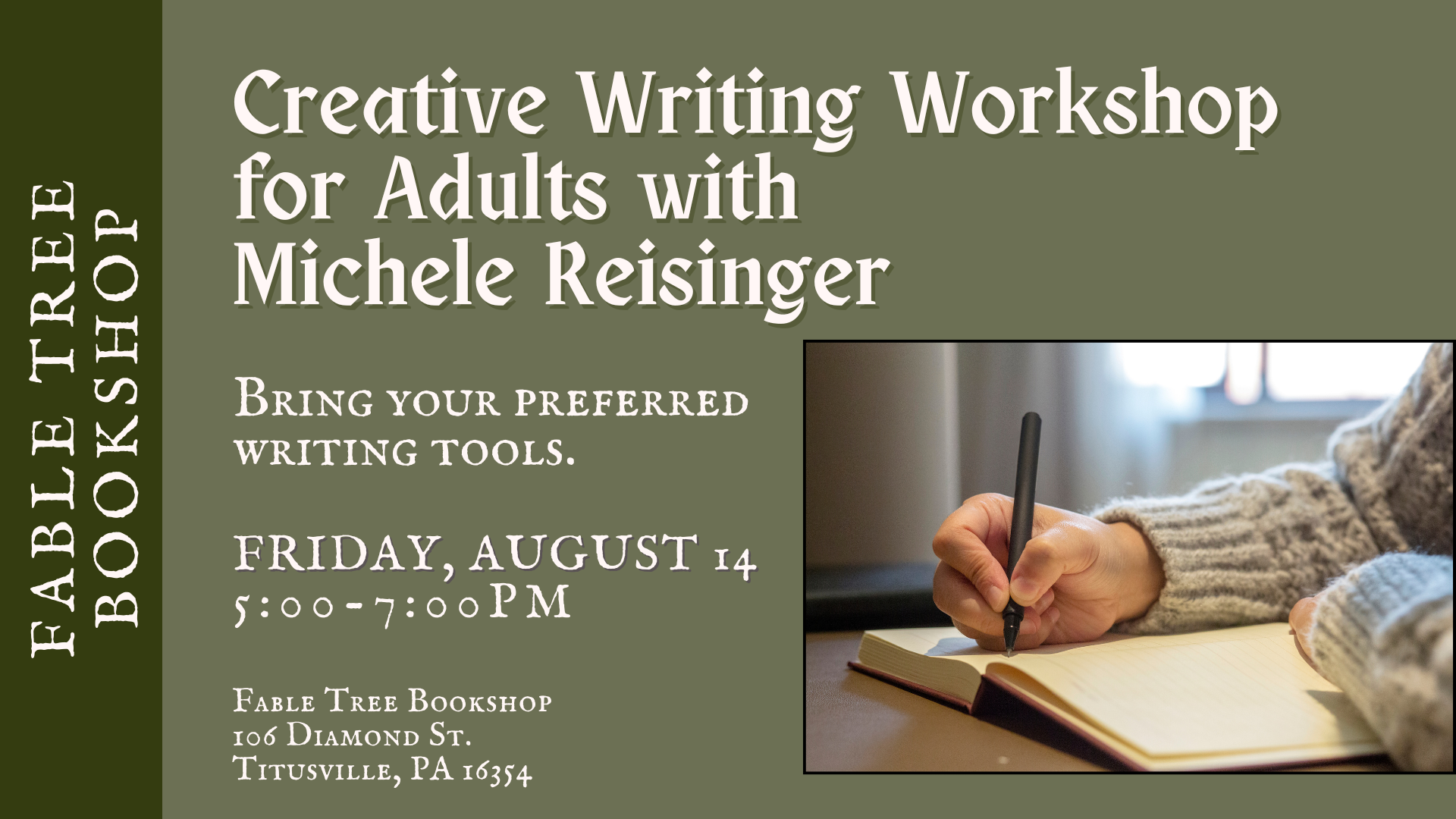 Creative Writing Workshop for Adults with Michele Reisinger