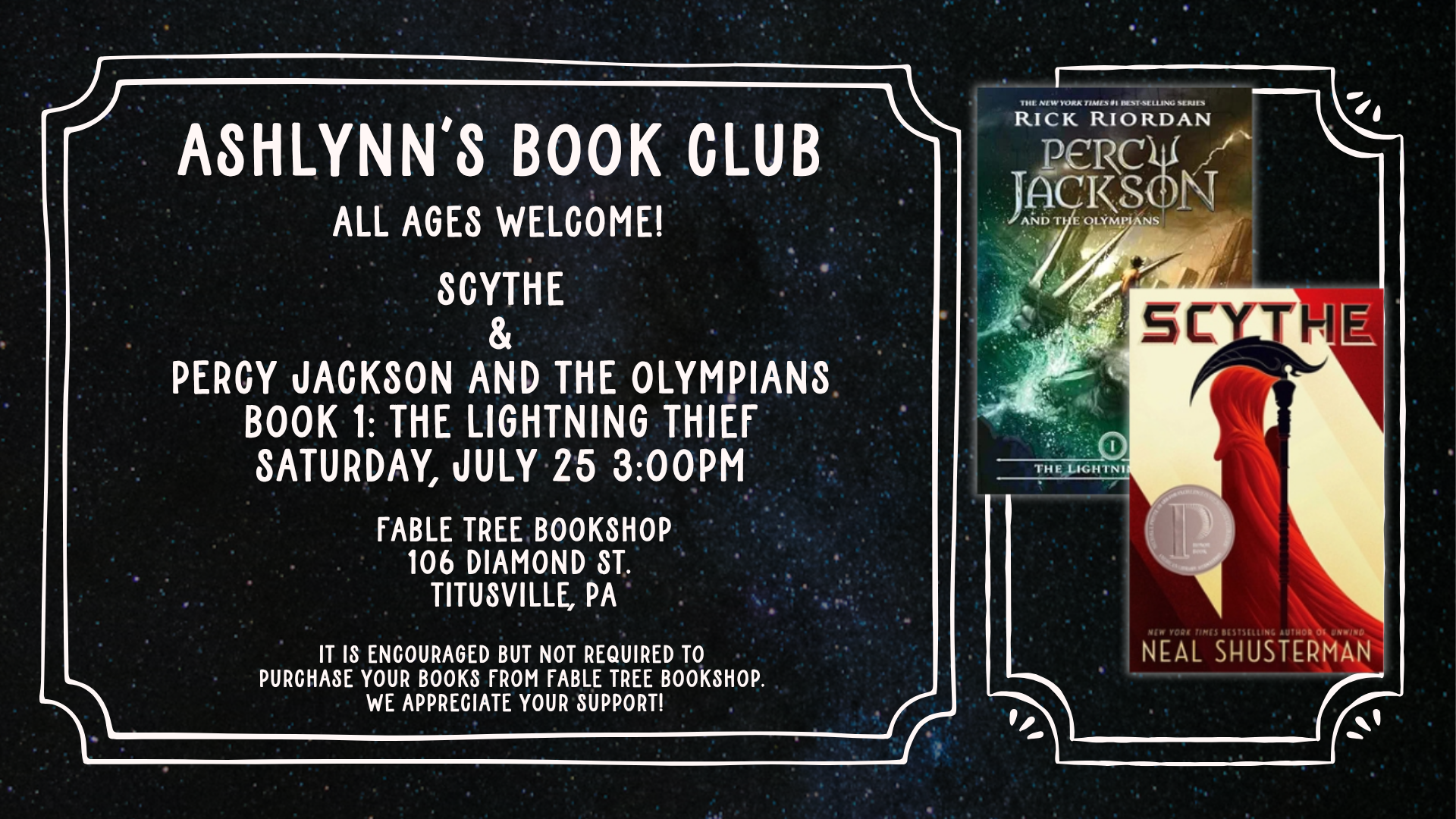 Ashlynn's Book Club: Scythe and Percy Jackson