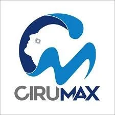 Logotipo con forma de león estilizado en tonos azules y gris, con el texto 'CIRUMAX' debajo.