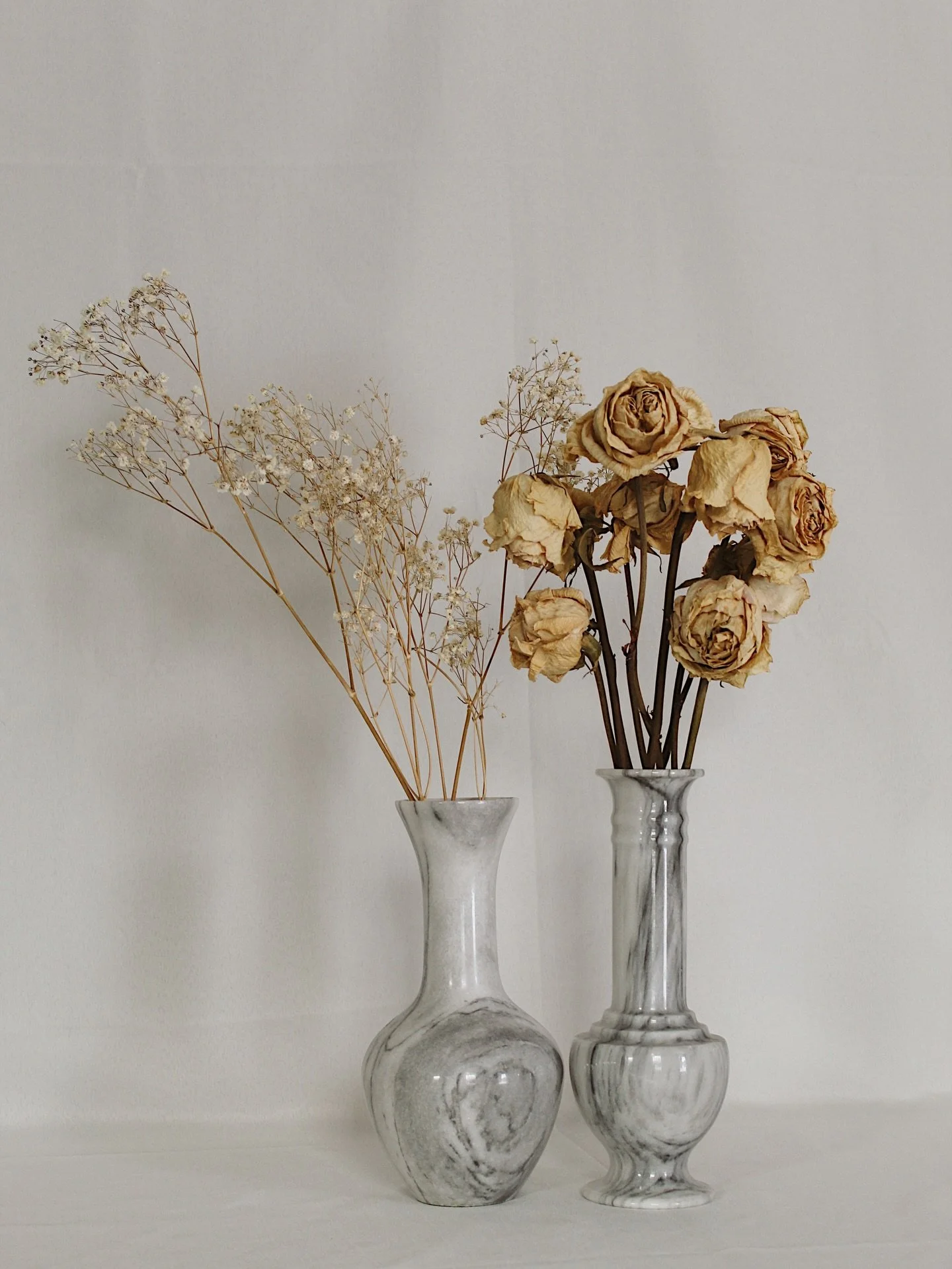 Stunning carved vintage marble vases. Left has a hand carved oriental landscape detail. 9&rdquo; tall. Right is 9.5&rdquo; tall with gorgeous veining. 
$48 each

Please head to CheckmateHomeInteriors.com to purchase by clicking the link in our bio. S