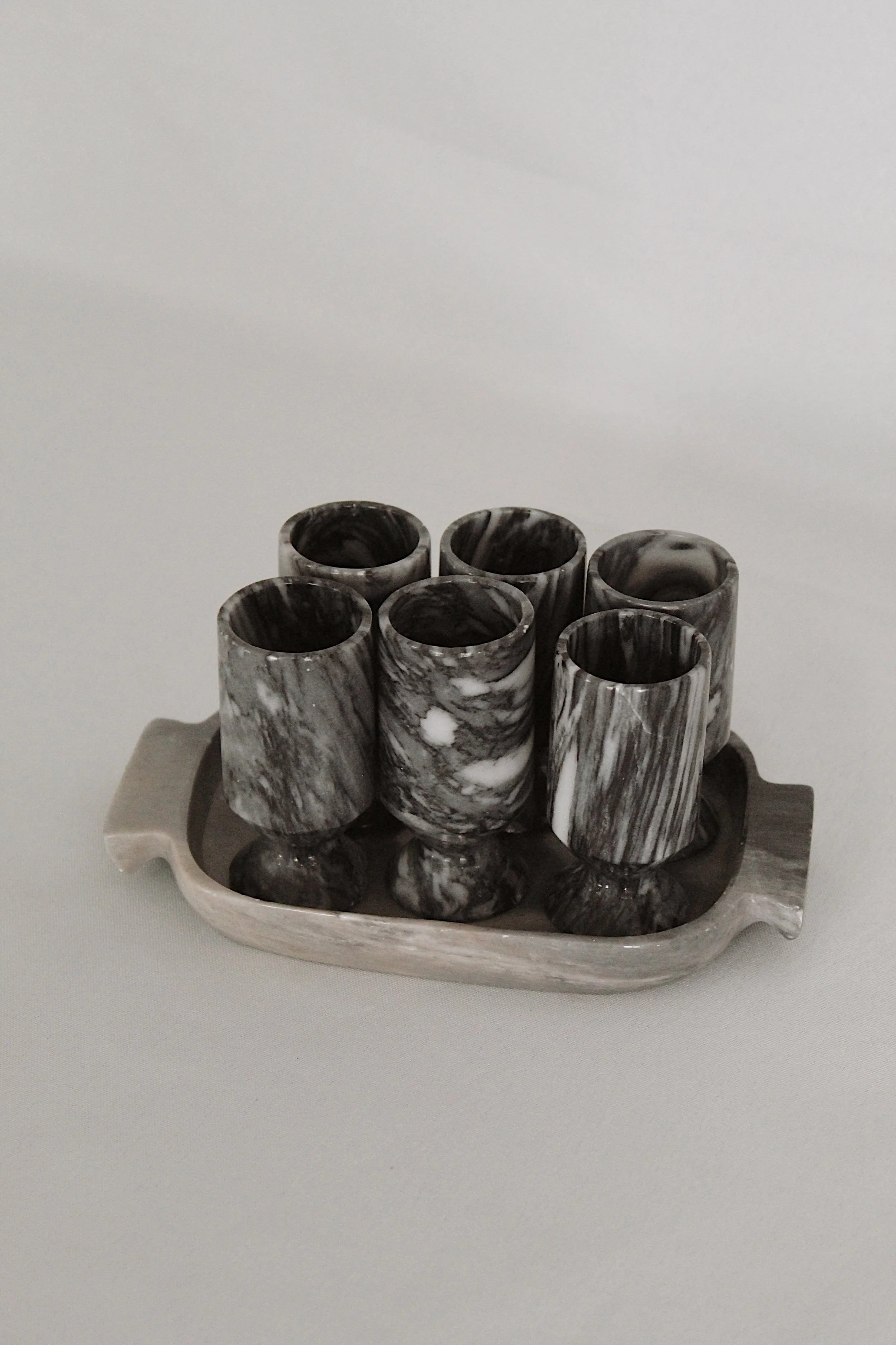 Marble Shot Glass & Tray Set