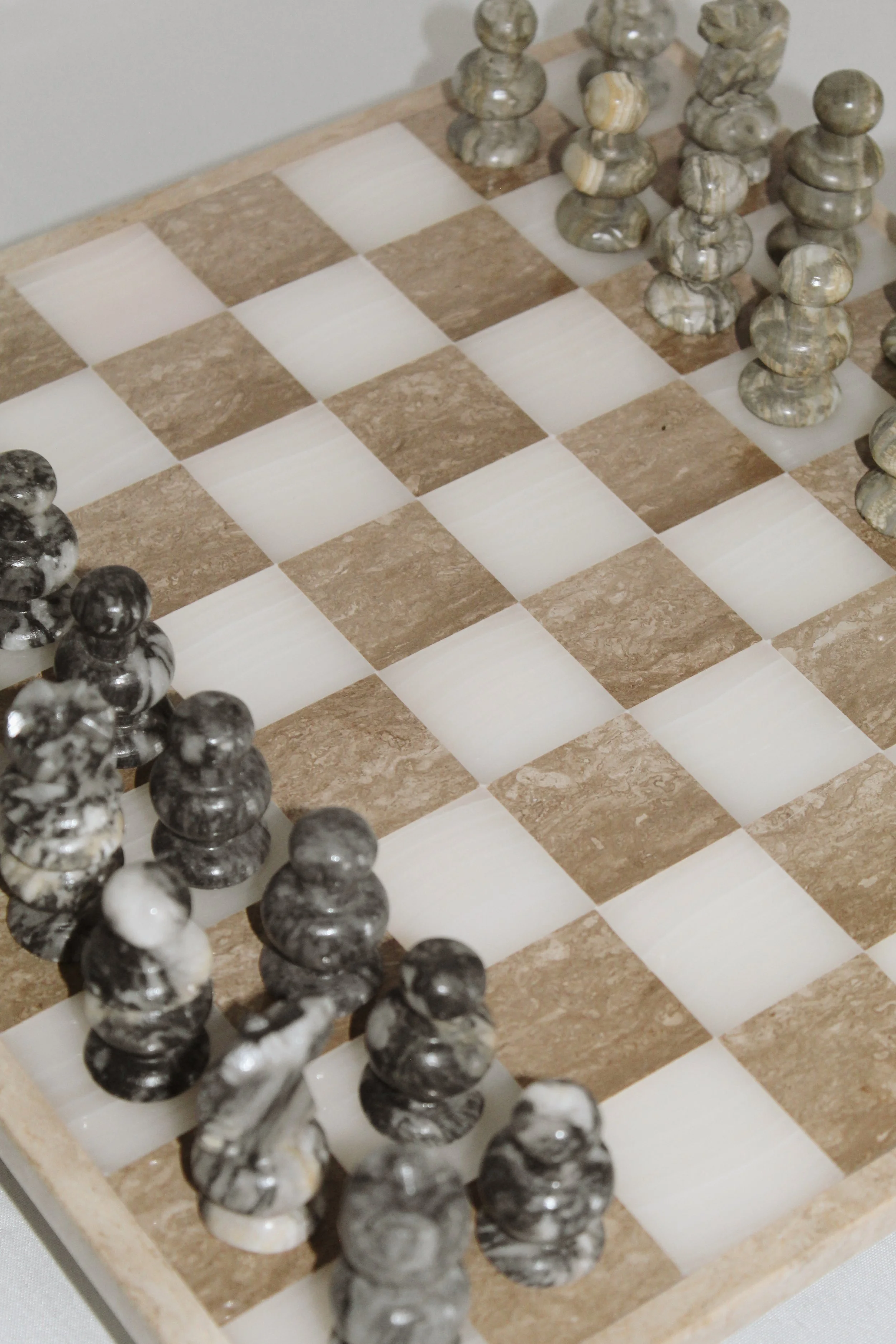 Vintage Marble & Onyx Chess Set