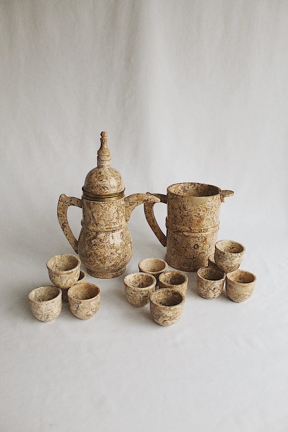 Fossil Stone 14-Piece Tea Set — Checkmate Home