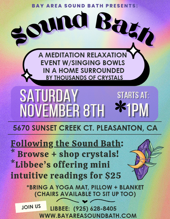 sound bath in pleasanton ca november 8, 2025