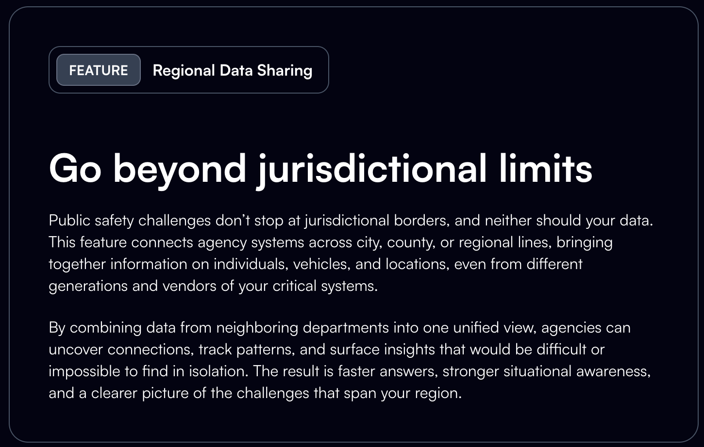 A screenshot of a section of ForceMetrics website, captured January 7th, 2025. It says, "Go beyond jurisdictional limits."