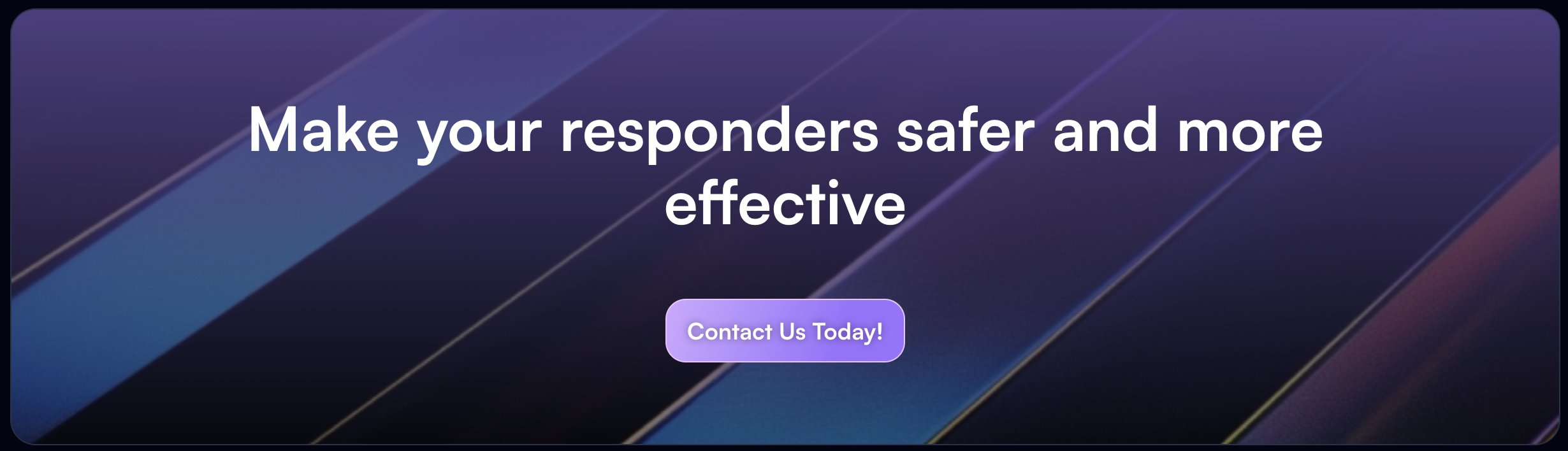 A screenshot of a section of ForceMetrics website, captured January 7th, 2025. It says, "Make your responders safer and more effective."