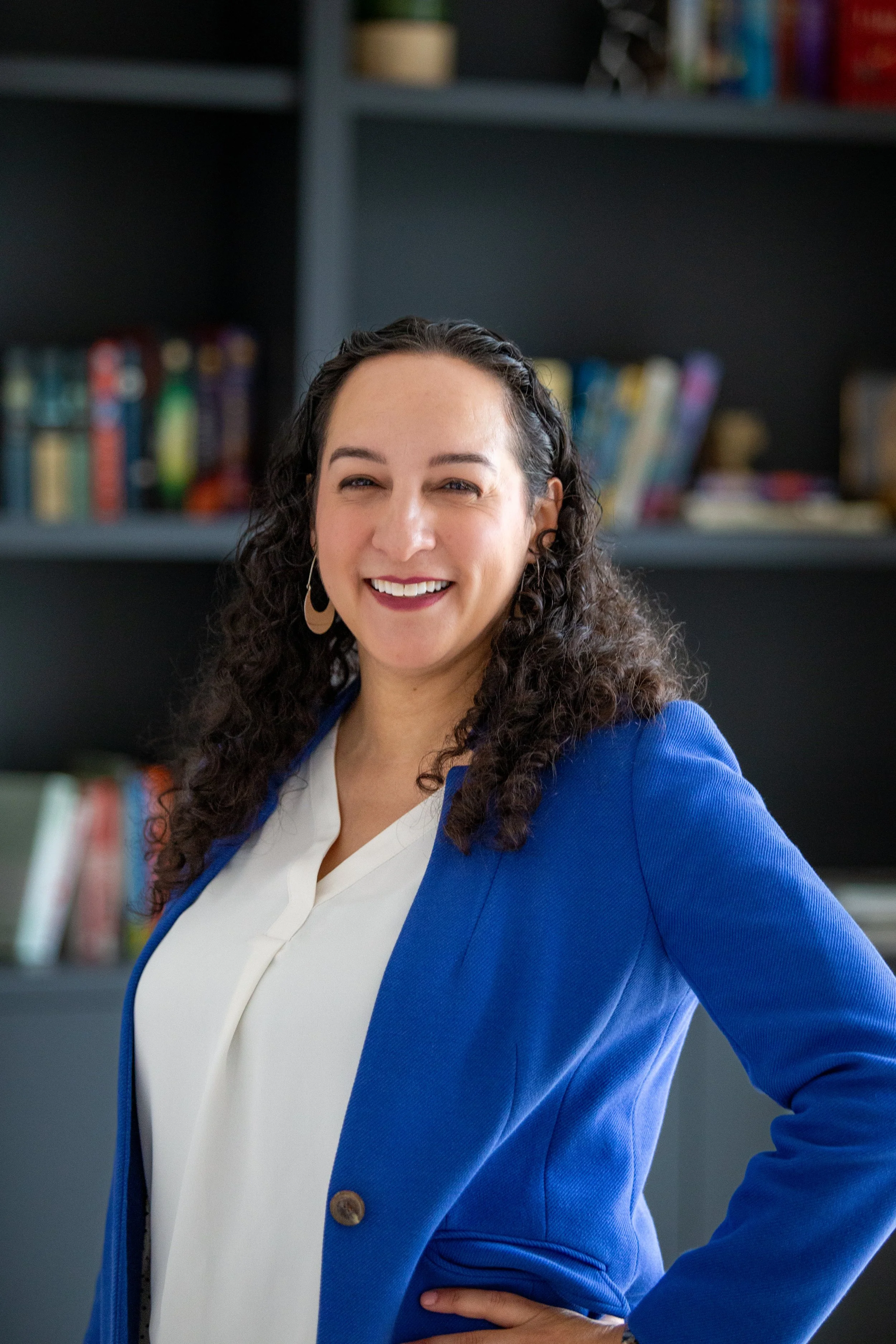 Felicita in a blue blazer.jpg