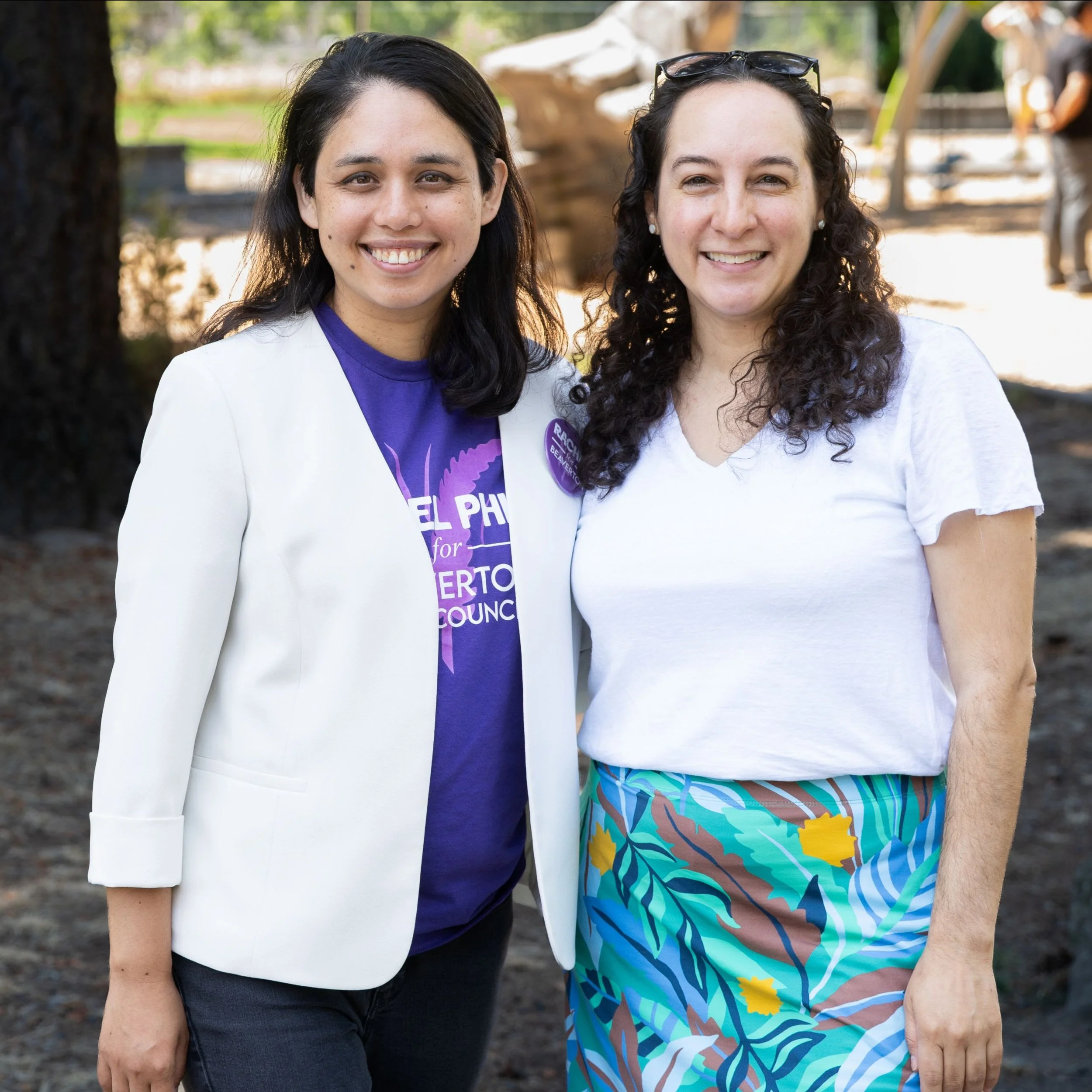 Felicita poses with City Council candidate Rachel Philip