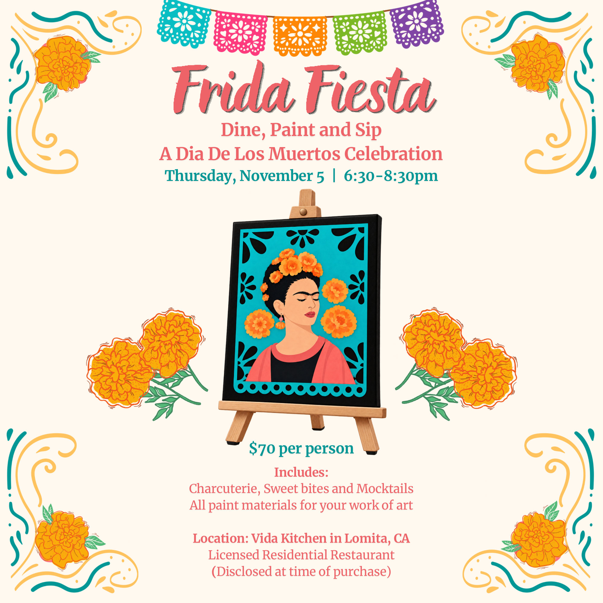 Frida Fiesta:  Dine, Paint and Sip