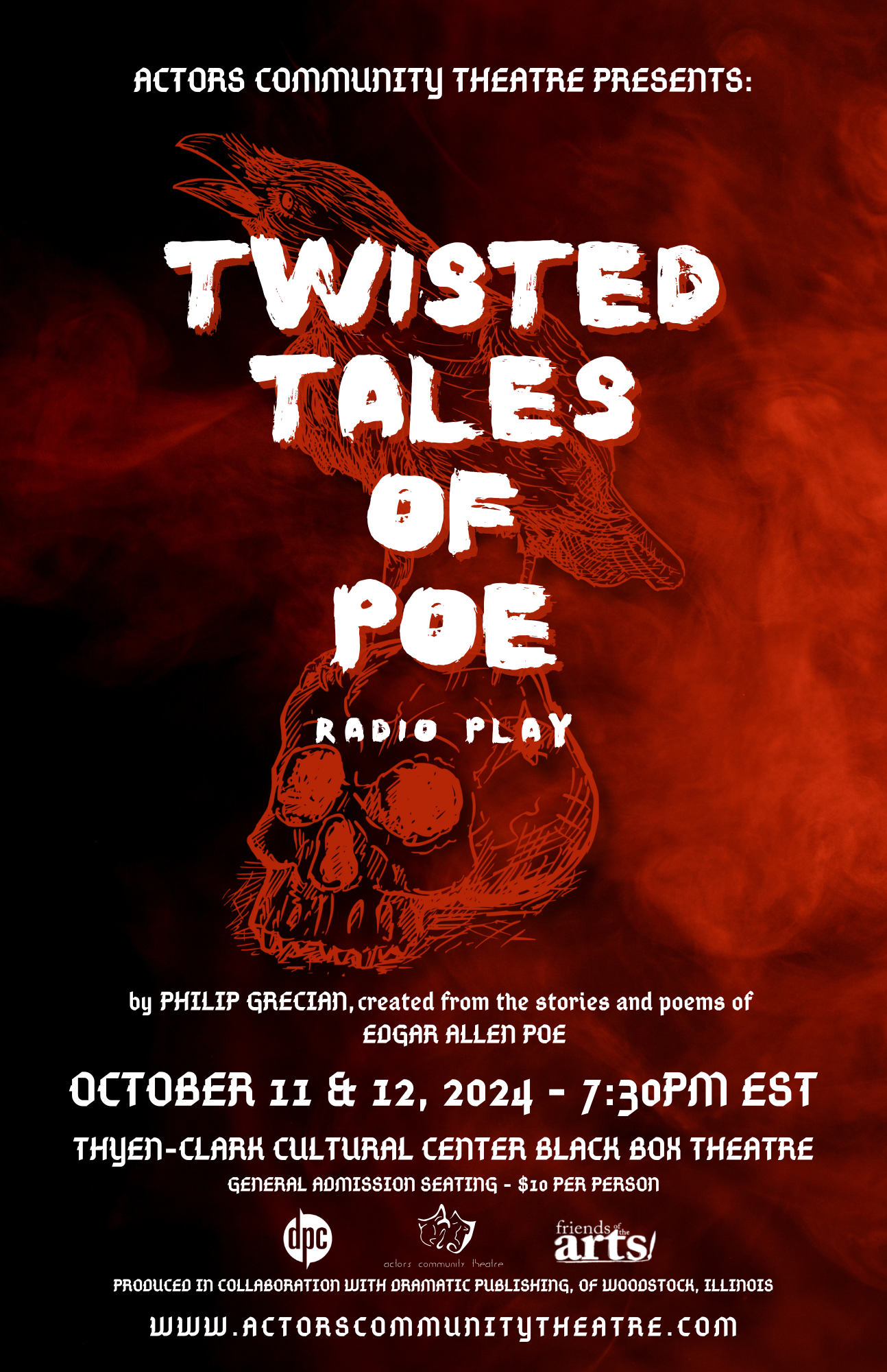 Program design and show poster design for Twisted Tales of Poe: Radio Play