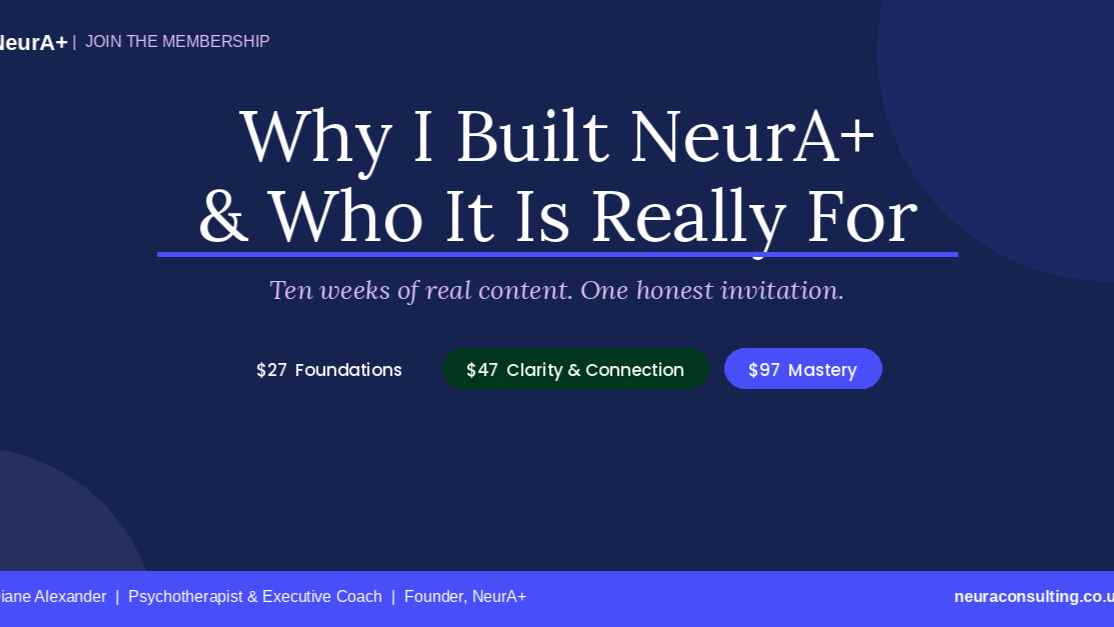 Why I Built NeurA+ &amp; Who is It Really For