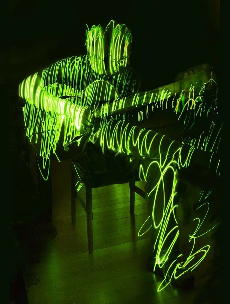 Green Laser Guitarist - photograph