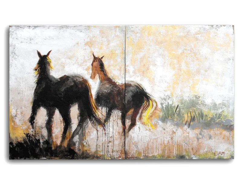 Couple - Acrylic on Canvas - Diptych 36 x 60"