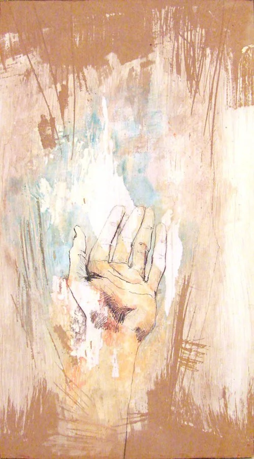 Worship - Acrylic and Multimedia on MDF, 11 x 24"