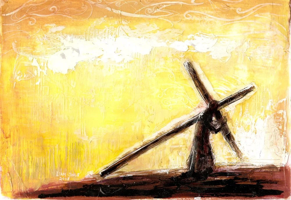 Jesus Carrying The Cross - Acrylic on Canvas, 24 x 18"