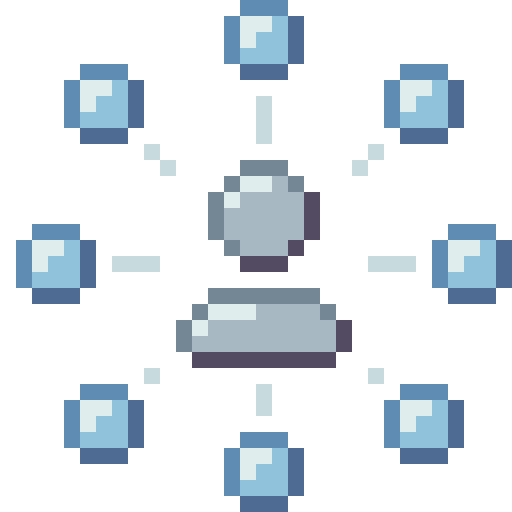 An icon of a person surrounded by small circles, for the "Alignment" principle detailed in our "Approach" section