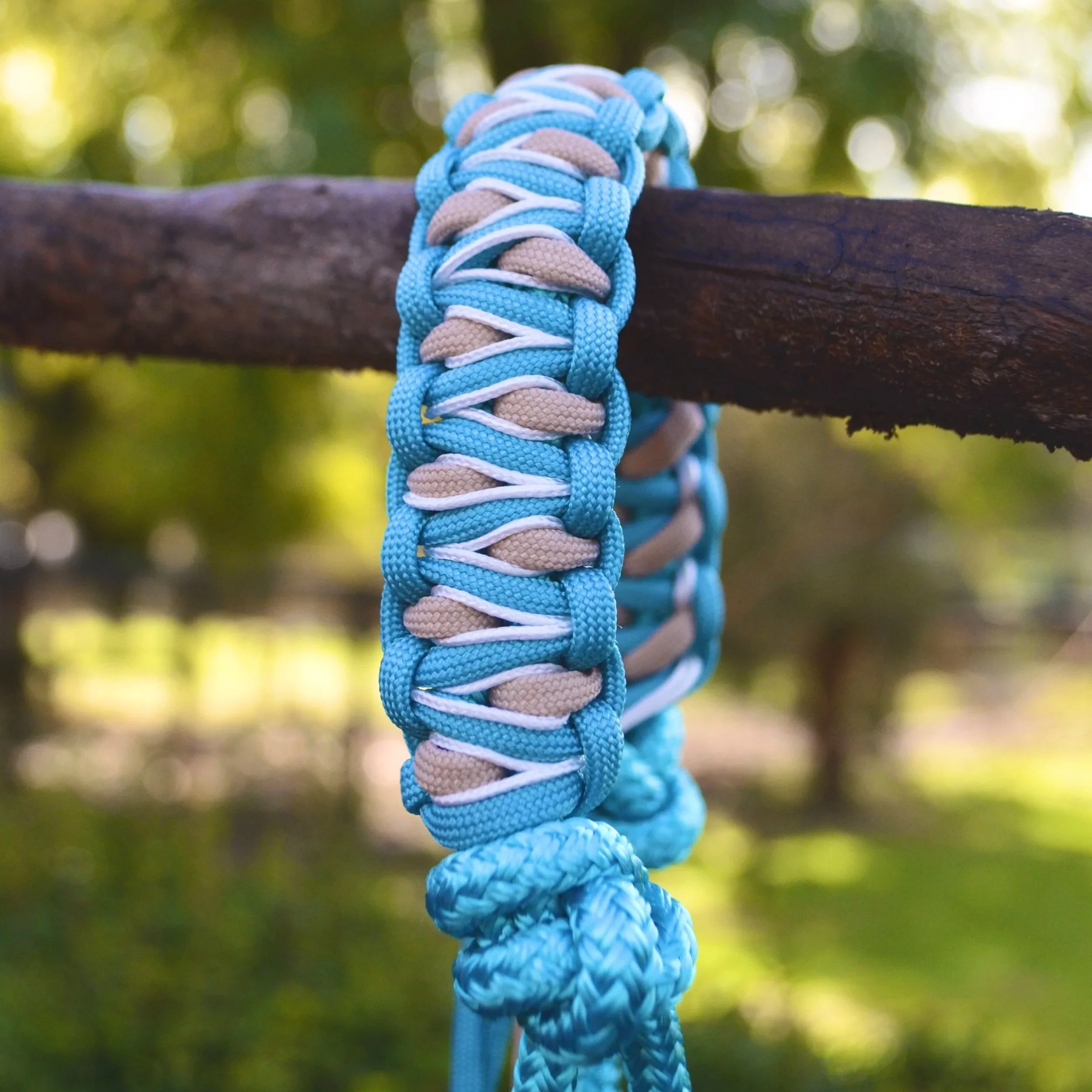 Rope halter with custom noseband braided
