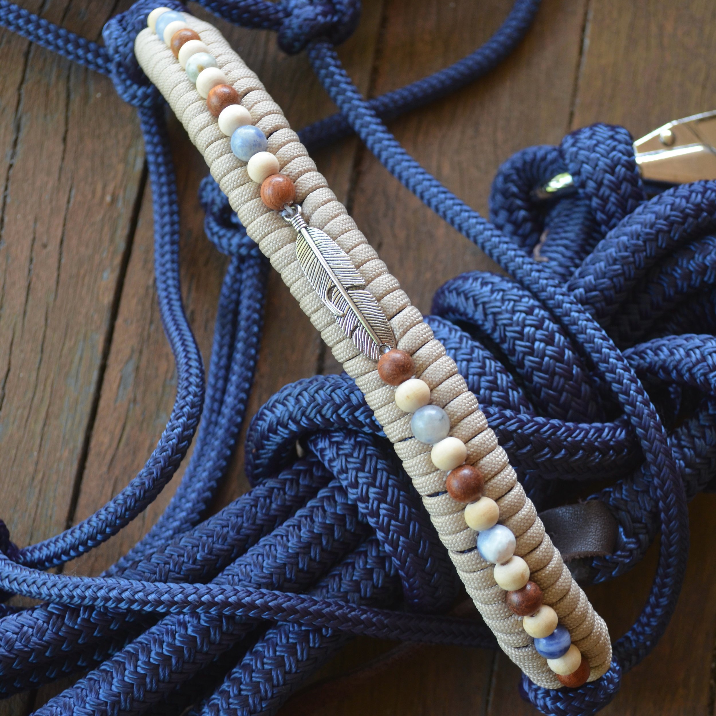 Rope halter with embroidered noseband custom