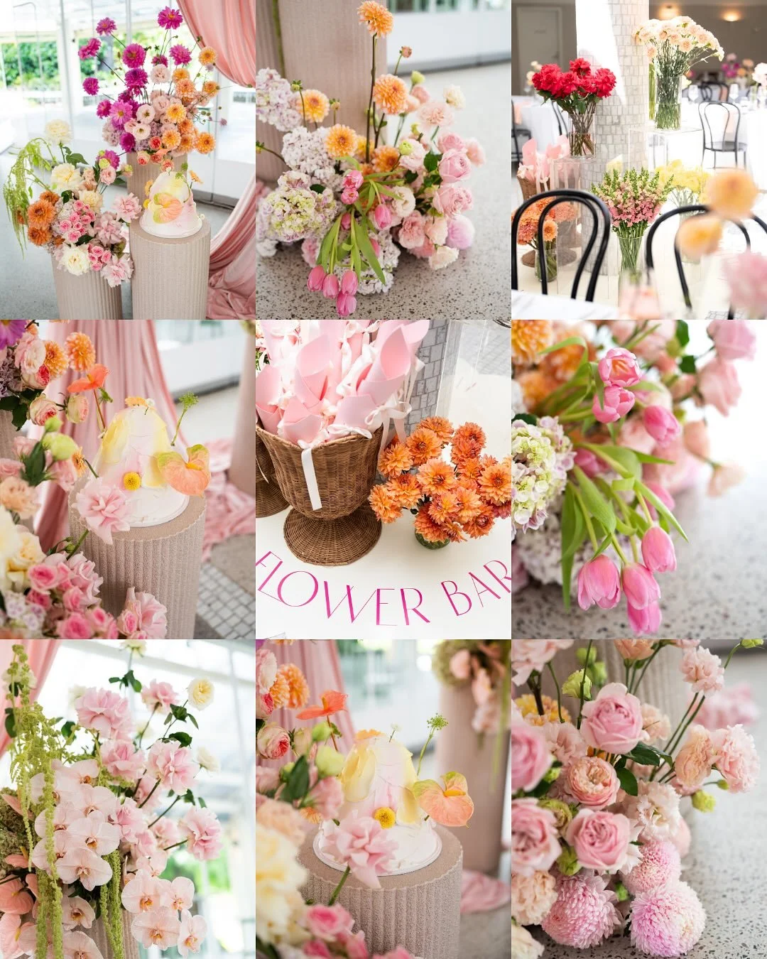 Flower bars are trending right now 💐 A beautiful way to turn your bridal shower d&eacute;cor into an interactive experience 💫 Guests can create their own floral arrangements and have something stunning to take home. 

Stylist: @the.event.styler 
Fl