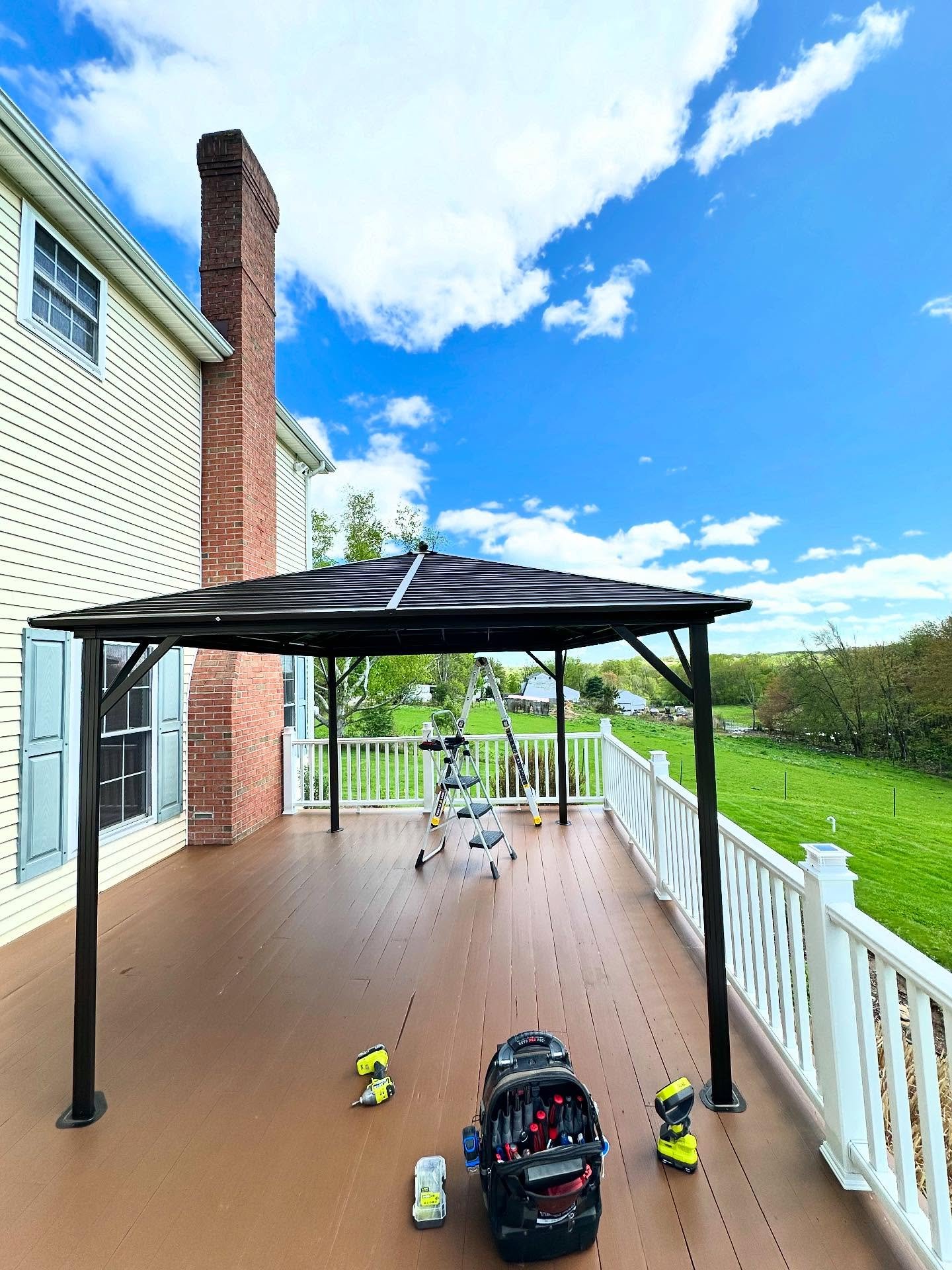 Gazebo assembly for our awesome customer in Morris, CT! Just in time for summer!