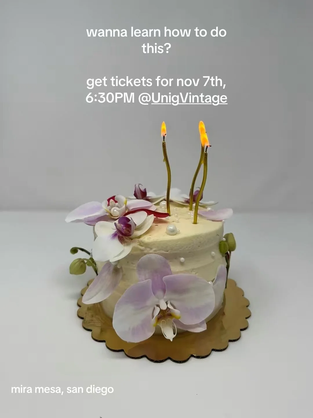 Save the date for Nov 7th, 6:30PM! Decided to go outside of my niche and co-host a floral cake decorating workshop with @dough.and.dough.oc at my second home @unigvintage! Cute lil activity for the girlies who want to have something to bring for thei