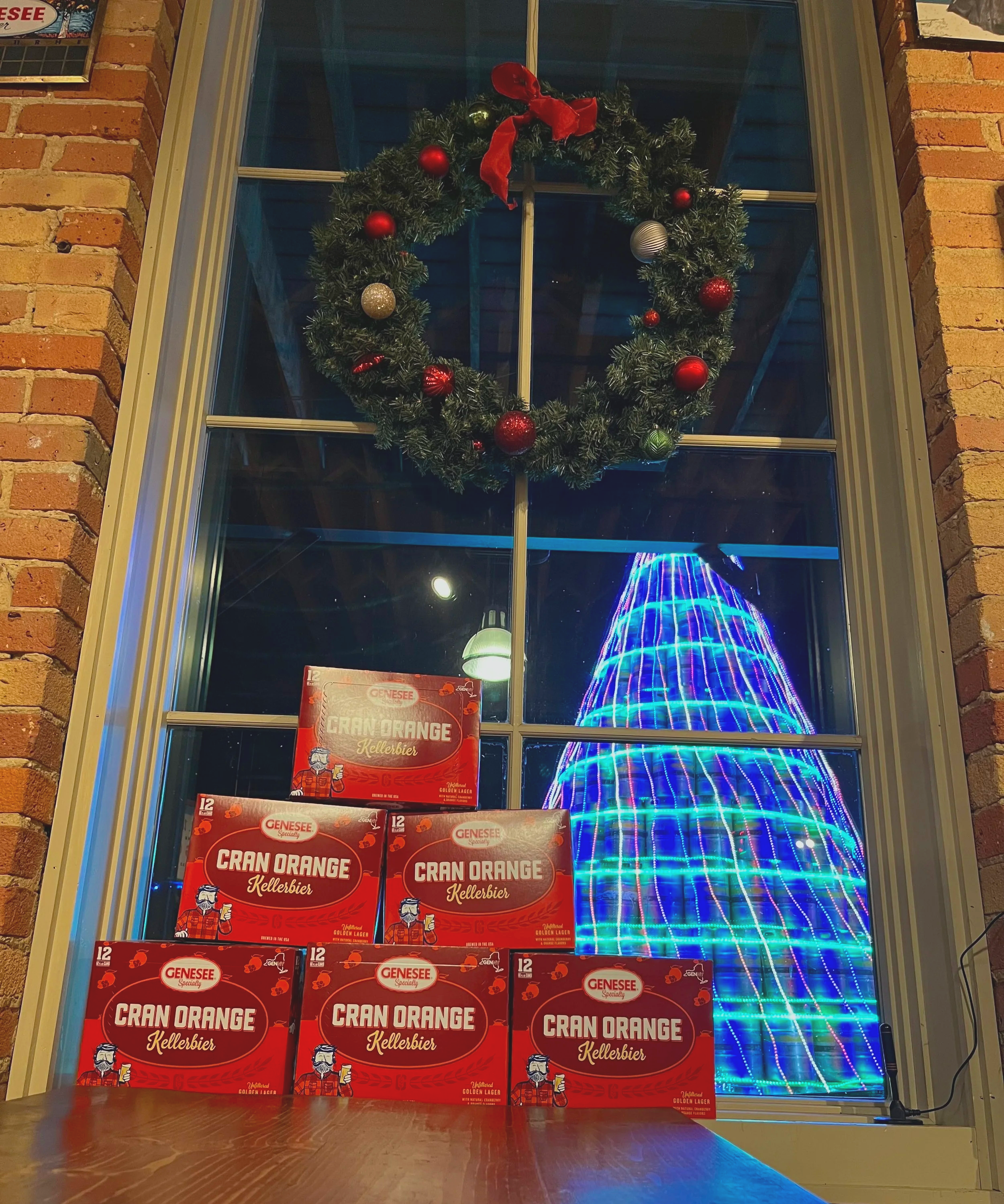 Genesee Brew House Light-Up Tree Display Rochester, NY