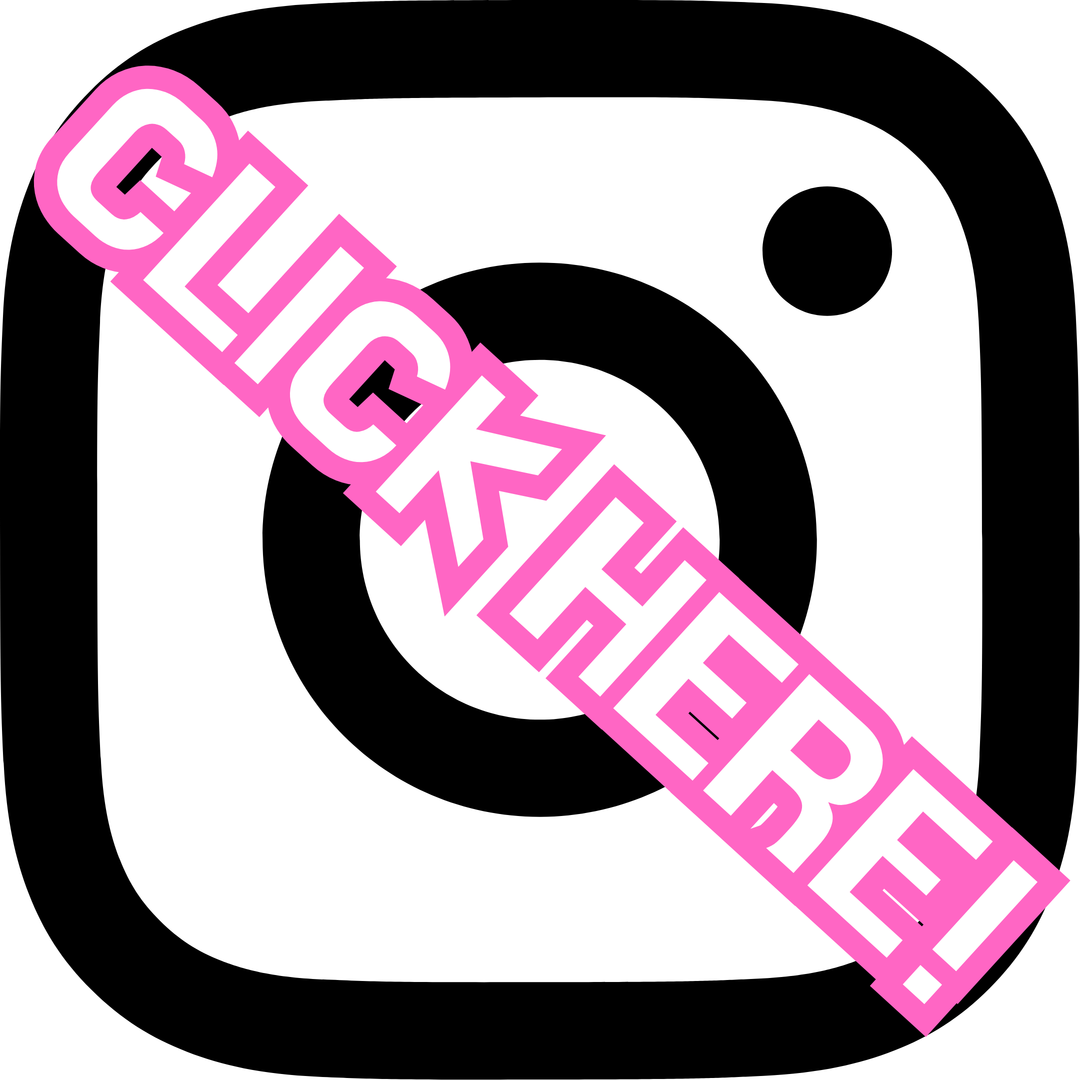 Pink and white text that says "CLICK HERE!" on a black background, with the text outlined in a pink border.