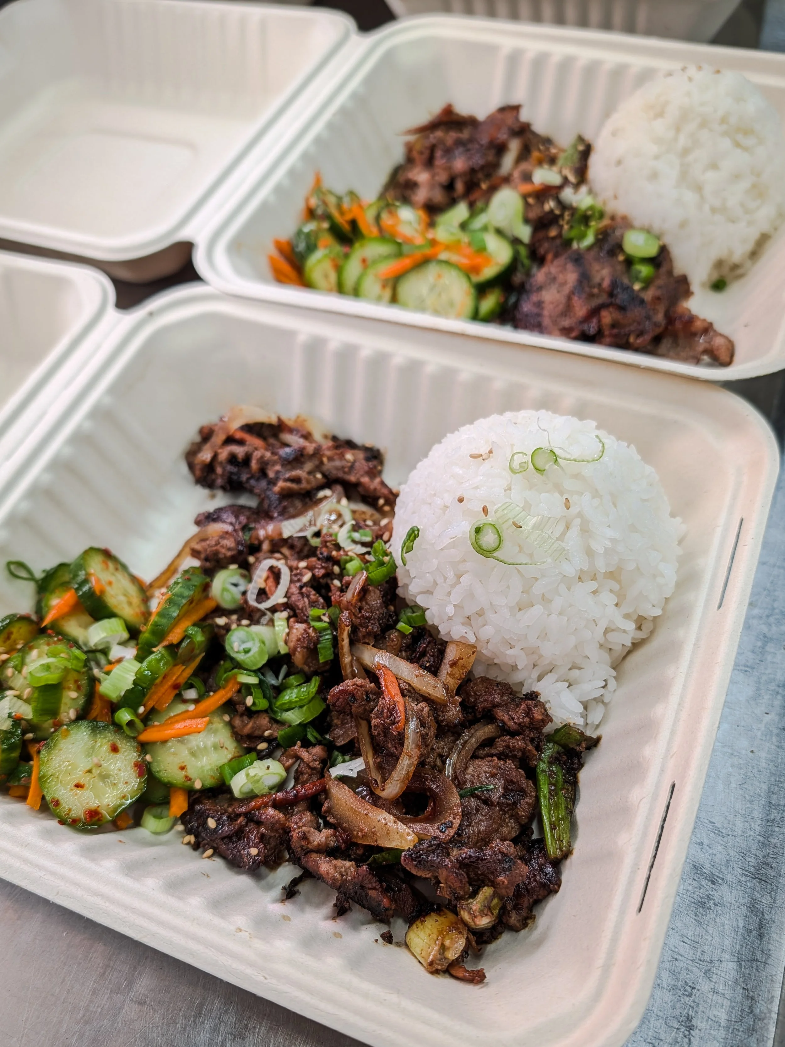Gluten Free steak bulgogi drop off catering.