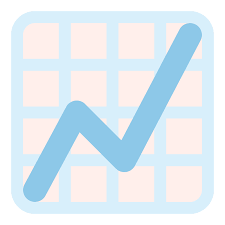 Line graph with an upward trend on a grid background