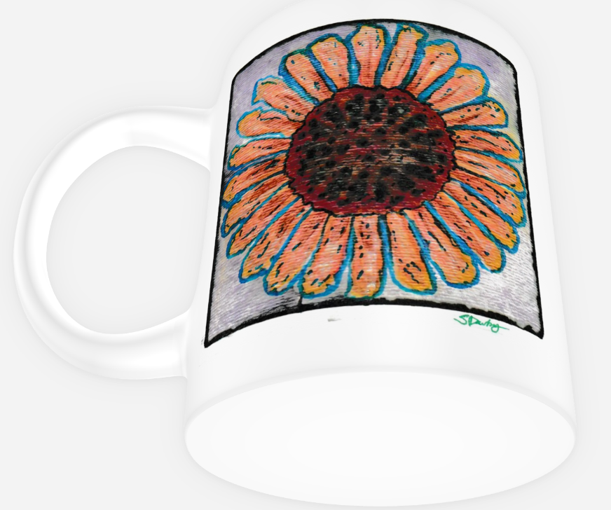 Water Color Daisy Coffee Mug Front Angle.png