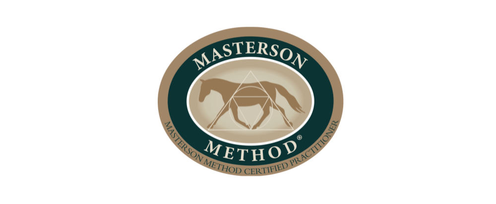 Masterson Method Certified Practitioner logo featuring a horse silhouette within a circle.