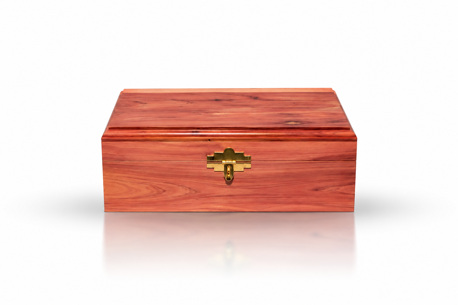 Polished Cedar Keepsake Box with Brass Latch.png