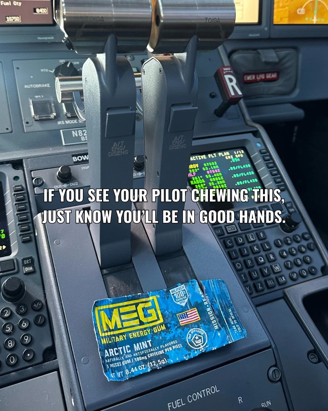 10 hours straight behind the yoke is a breeze with MEG. #MilitaryEnergy