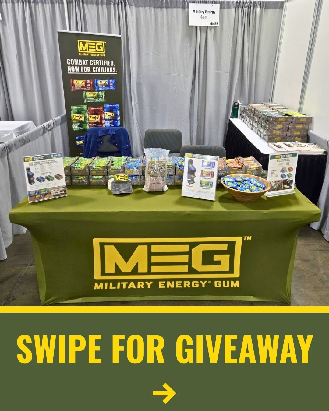 Starting January 20, we&rsquo;re running a daily giveaway straight from SHOT Show in Vegas.

Here&rsquo;s how it works:
&bull; Follow @MilitaryEnergyGum
&bull; Like this post
&bull; Head to the daily prompt in our pinned comment and reply

That&rsquo