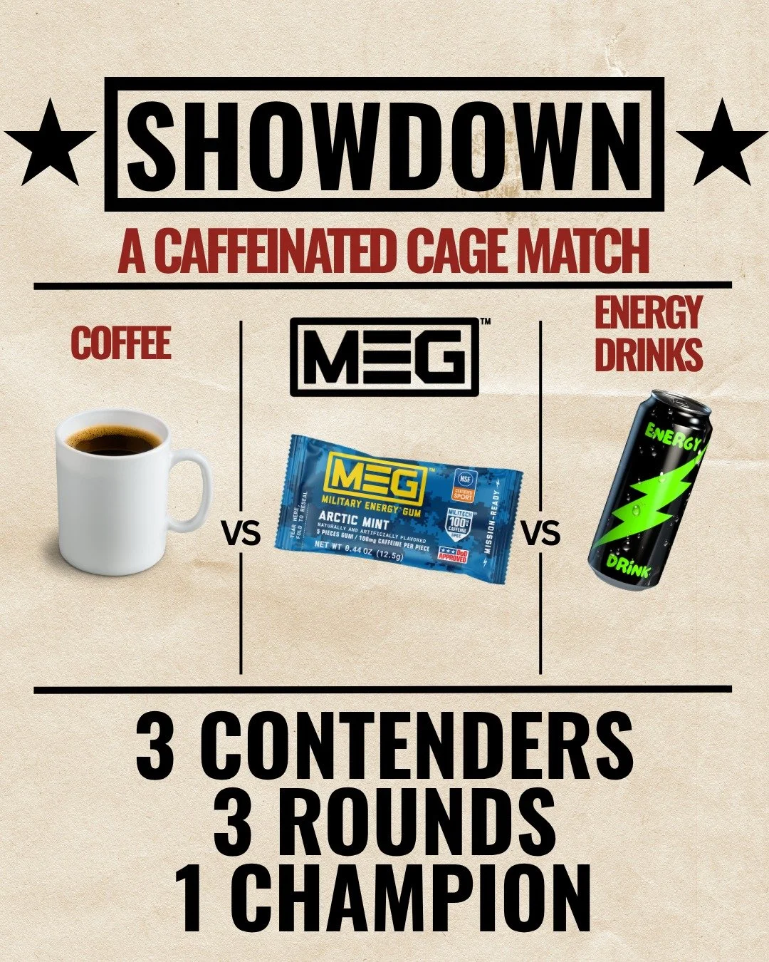 More caffeine. Fewer calories. The only NSF Certified for Sport&reg; gum. Do the math. #MilitaryEnergy #NSFCertifiedForSport