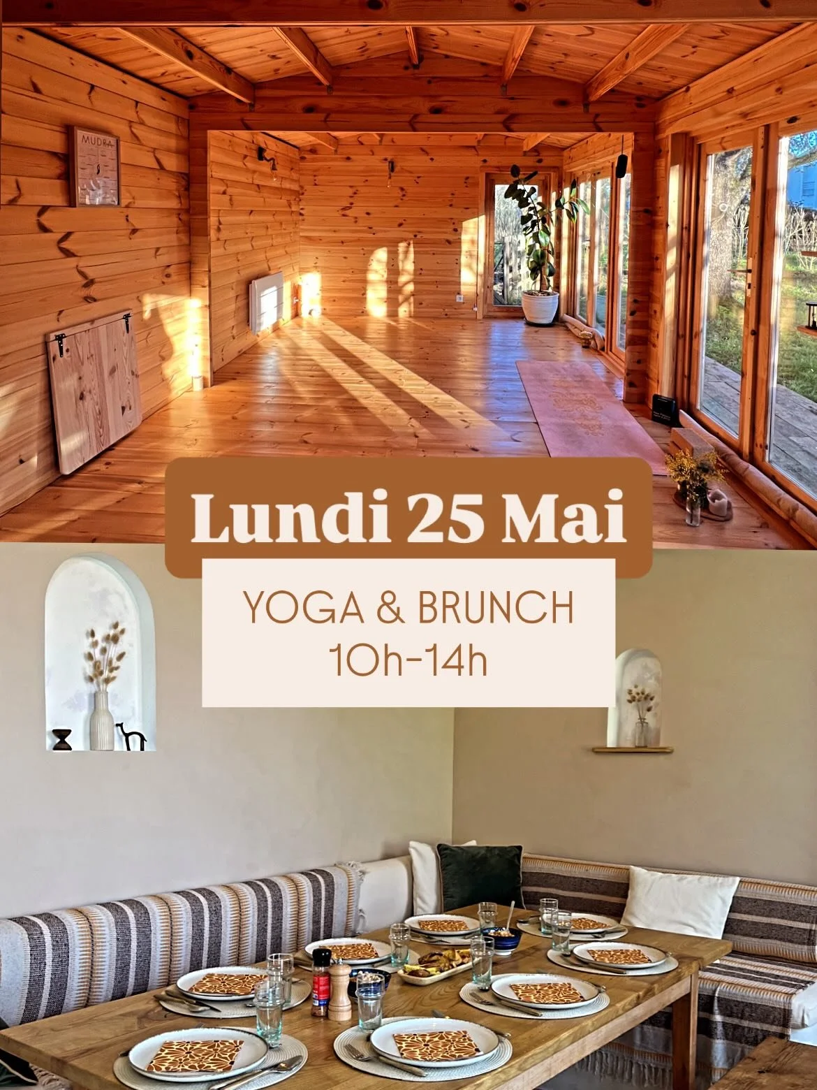 🤸&zwj;♂️ Prochaine matin&eacute;e Yoga &amp; brunch 🤸&zwj;♂️

Rdv le Lundi 25 Mai pour notre matin&eacute;e mensuelle ; 
🌻1h30 de hatha Yoga - accessible &agrave; tous niveaux et en petit comit&eacute; 
🌻 brunch gourmand servi au salon Inspi maro